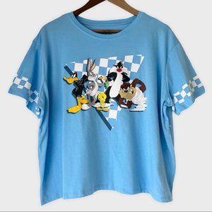 NWOT Looney Tunes Graphic Tee Blue Cropped